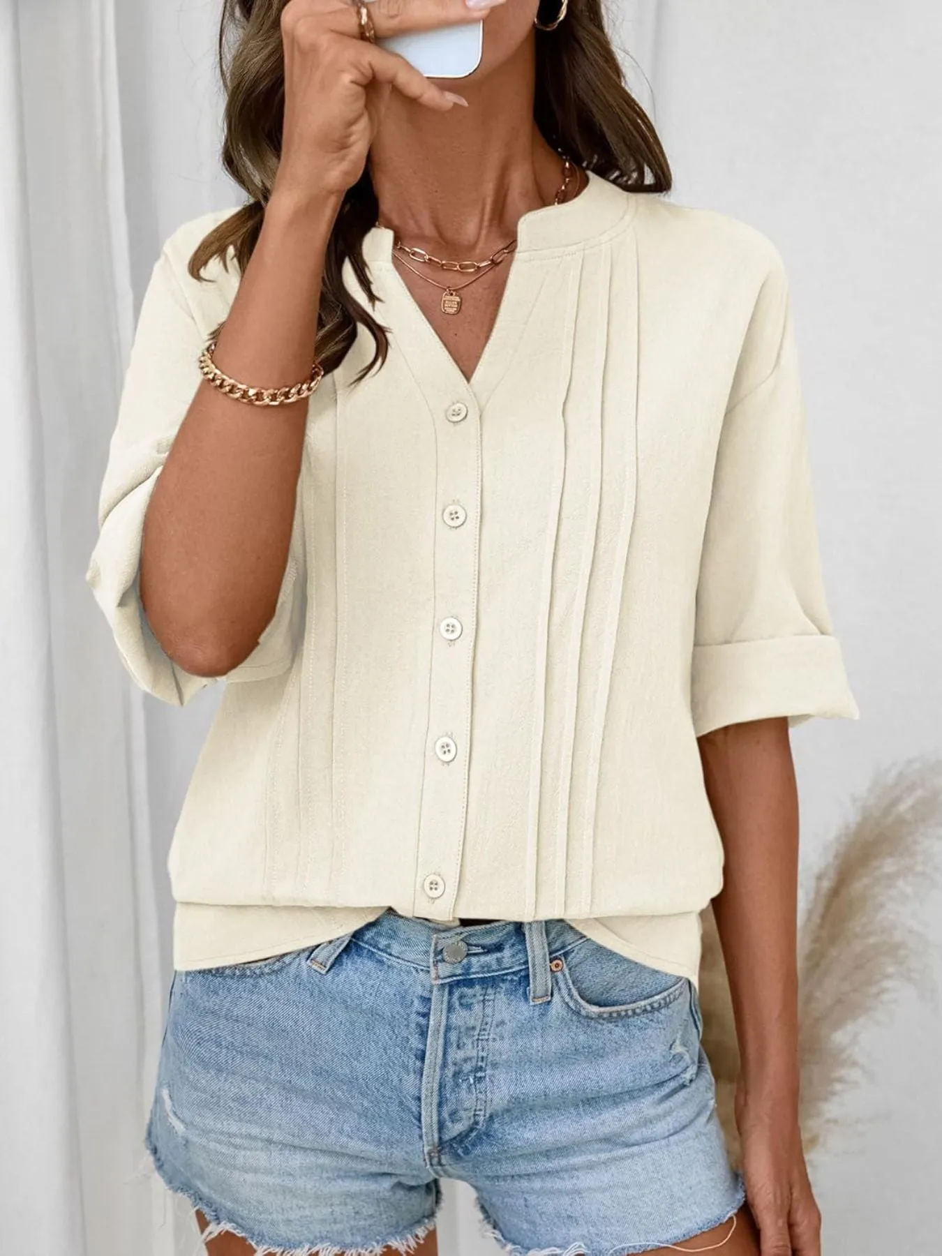 Button-Down Notched Shirt sold by Charming Charlie product image thumbnail 2