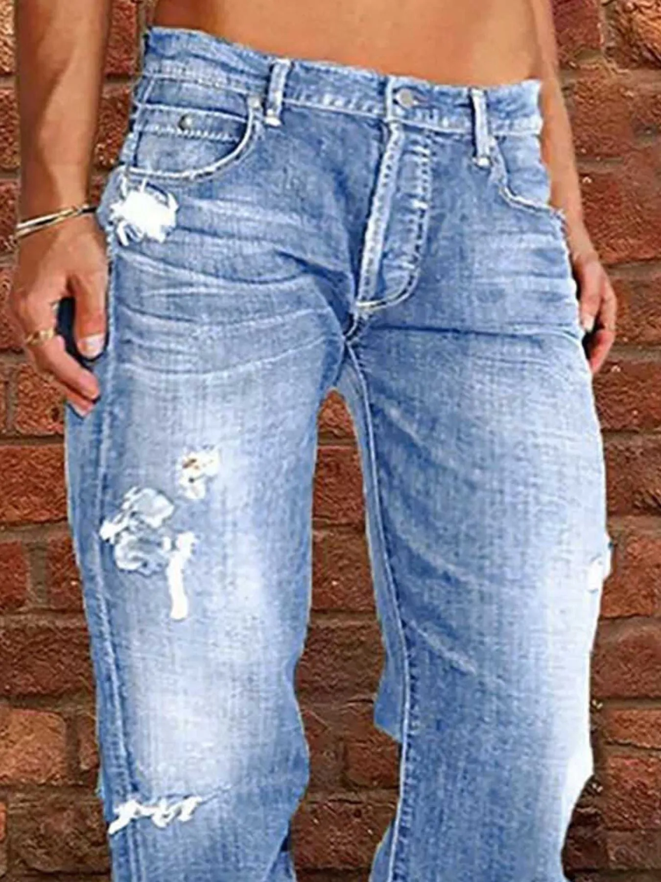 Distressed Loose Fit Jeans sold by Charming Charlie product image thumbnail 2