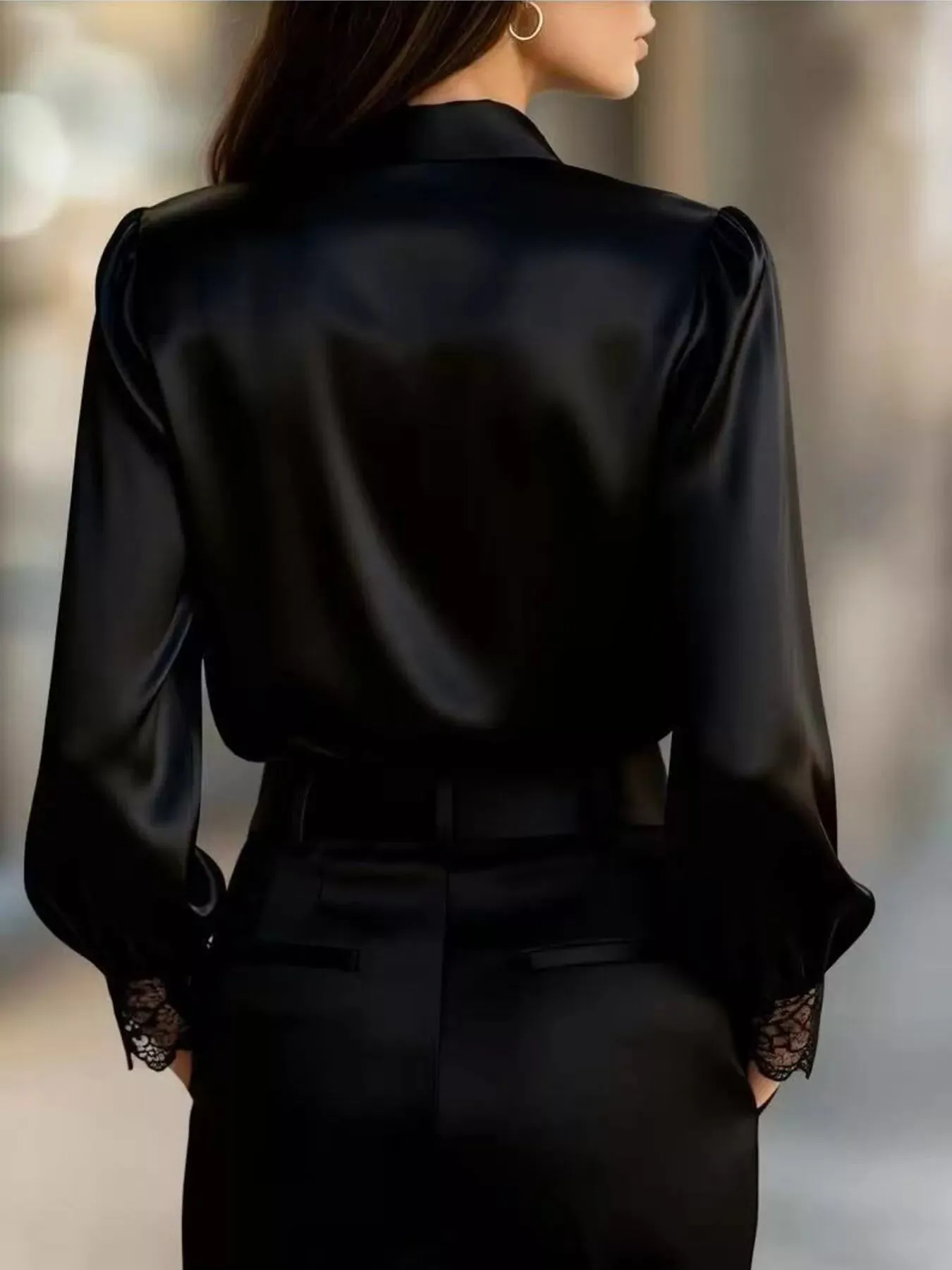 Lace Detail Long Sleeve Shirt sold by Charming Charlie product image thumbnail 3
