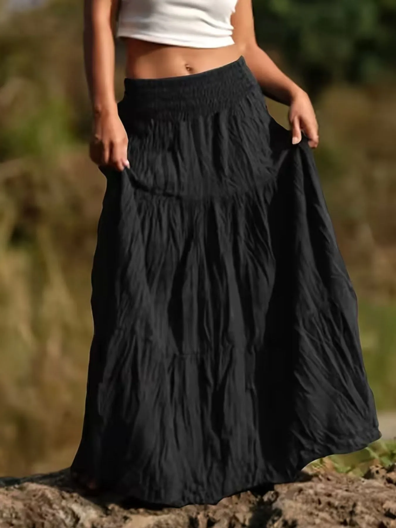 Tiered Maxi Skirt sold by Charming Charlie product image thumbnail 4