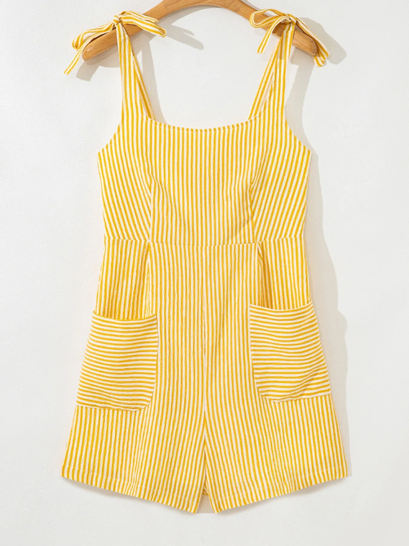 Striped Tie-Shoulder Casual Romper sold by Charming Charlie product image thumbnail 5