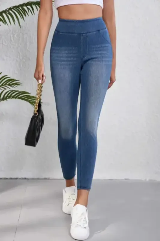 High-Waisted Skinny Jeans made by Trendsi