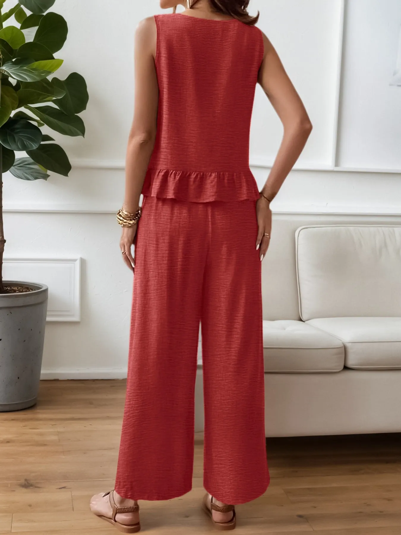 Ruffle Hem Tank and Pants Set sold by Charming Charlie product image thumbnail 4