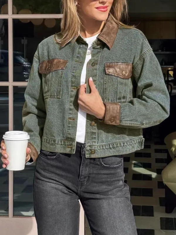 Button Up Chest Pockets Denim Jacket sold by Charming Charlie