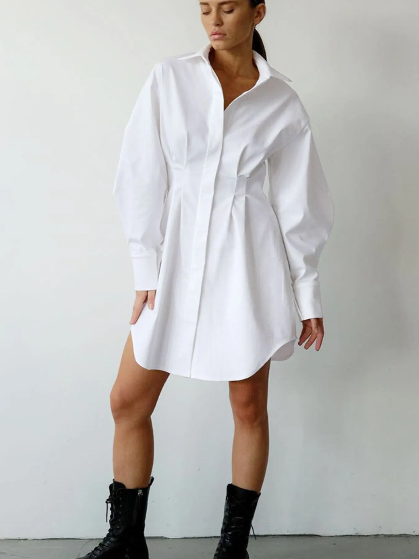 Button Up Long Sleeve Shirt Dress sold by Charming Charlie product image thumbnail 4