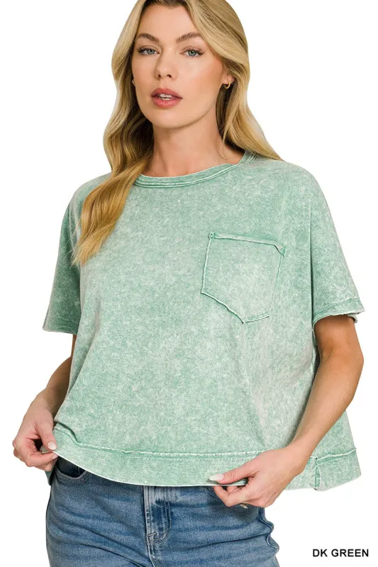 Zenana Halo Washed Oversized Top made by Trendsi