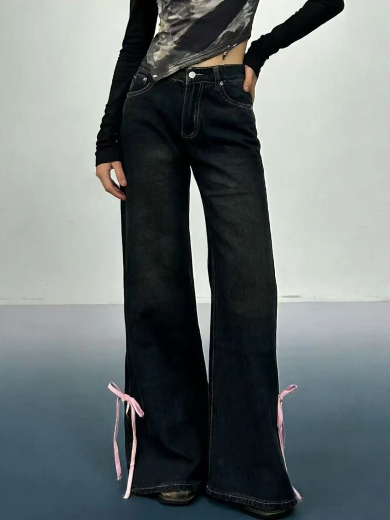 Ribbon Detail Flare Jeans sold by Charming Charlie product image thumbnail 2