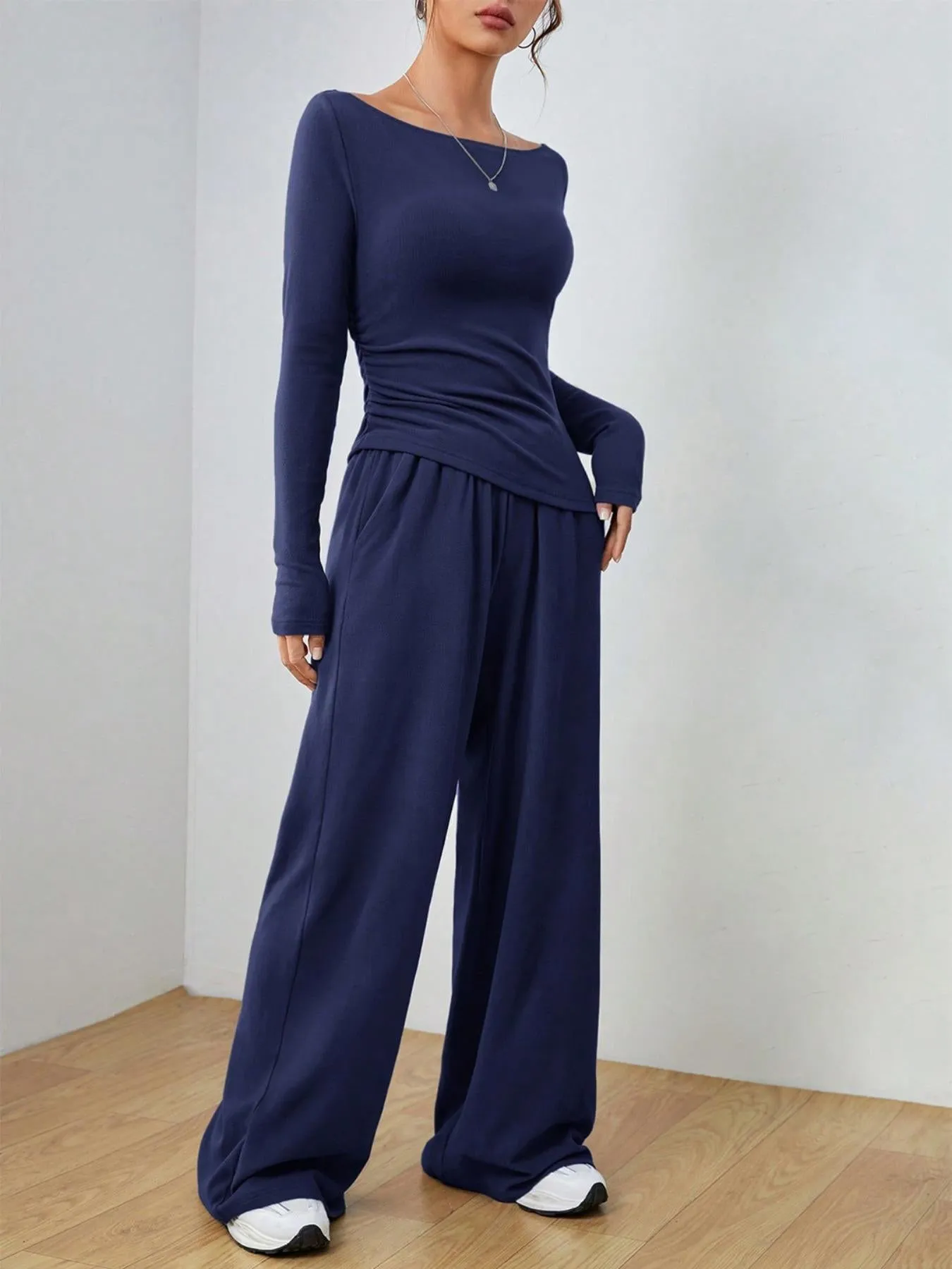 Long Sleeve Top and Wide Leg Pants Set sold by Charming Charlie product image thumbnail 4