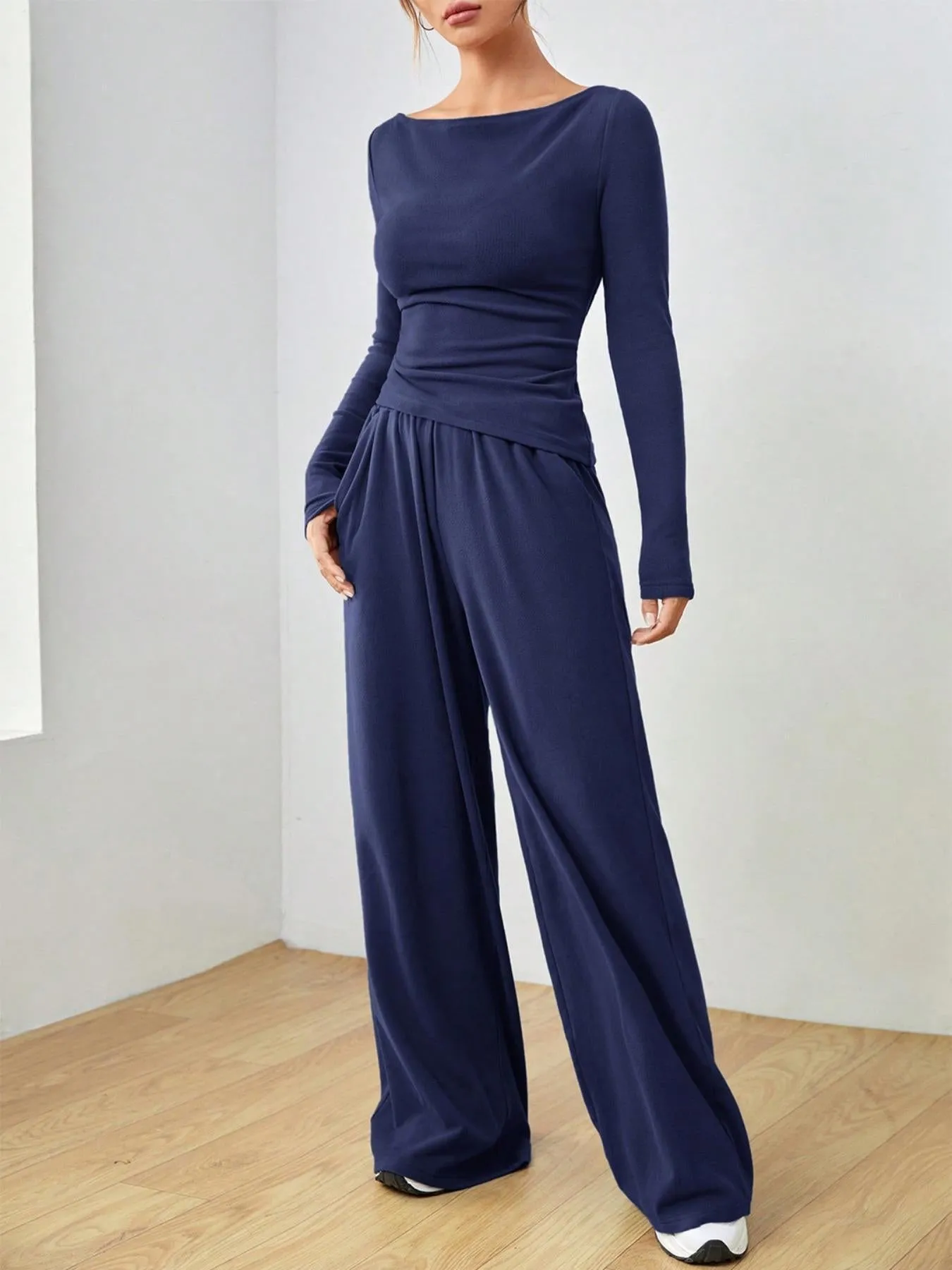 Long Sleeve Top and Wide Leg Pants Set sold by Charming Charlie product image thumbnail 2