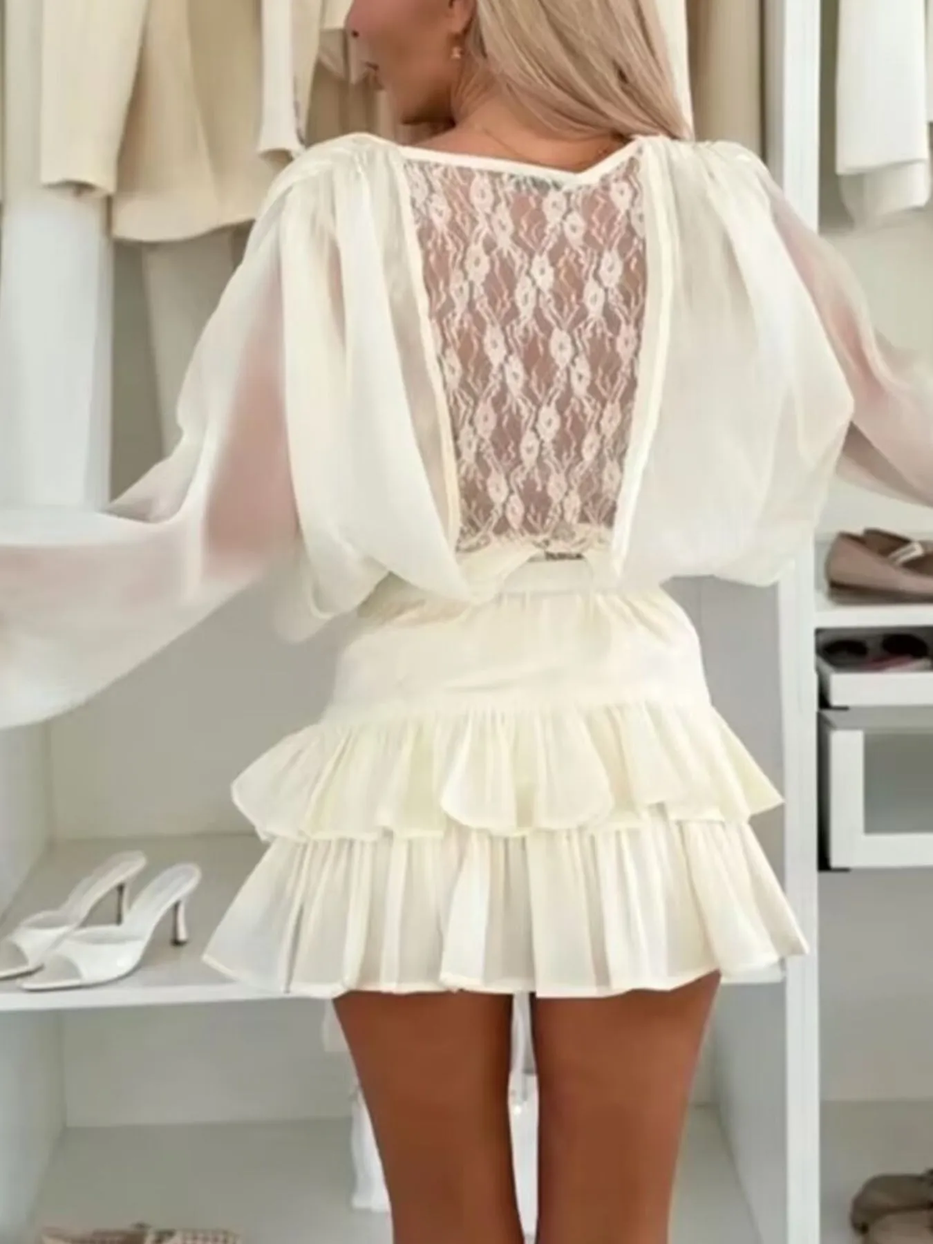 Lace Long Sleeve Dress with Short Liner sold by Charming Charlie product image thumbnail 4