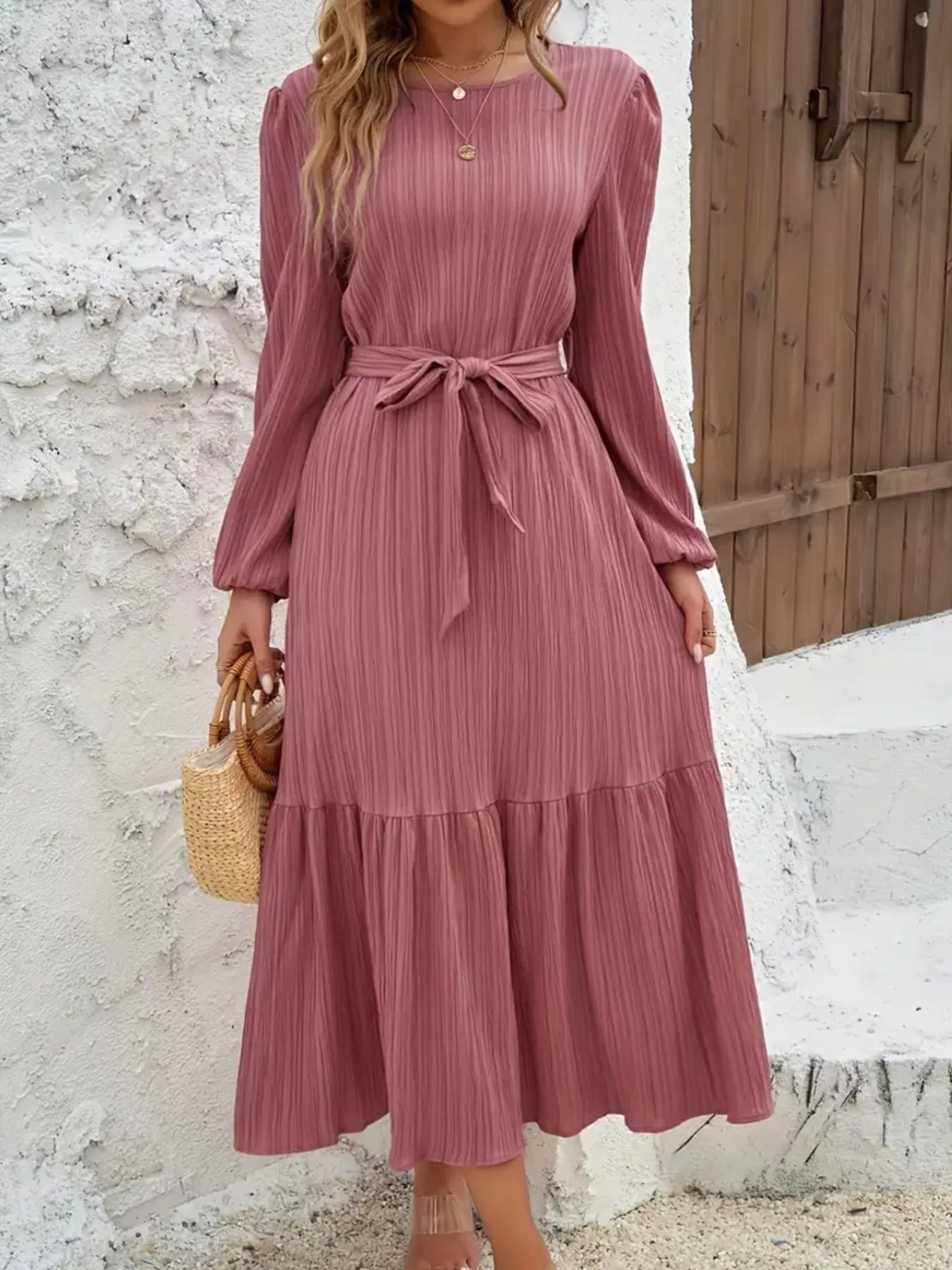 Tie Waist Tiered Midi Dress sold by Charming Charlie product image thumbnail 2