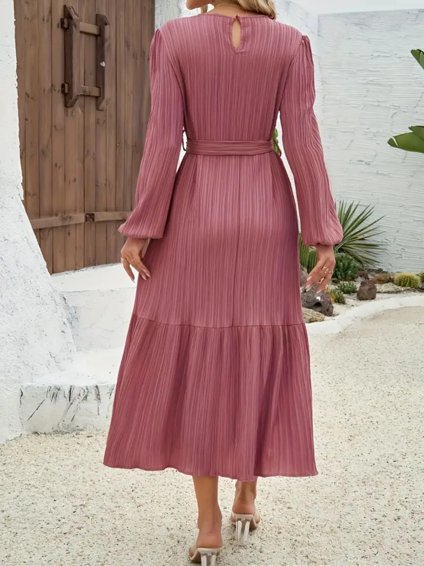Tie Waist Tiered Midi Dress sold by Charming Charlie product image thumbnail 3