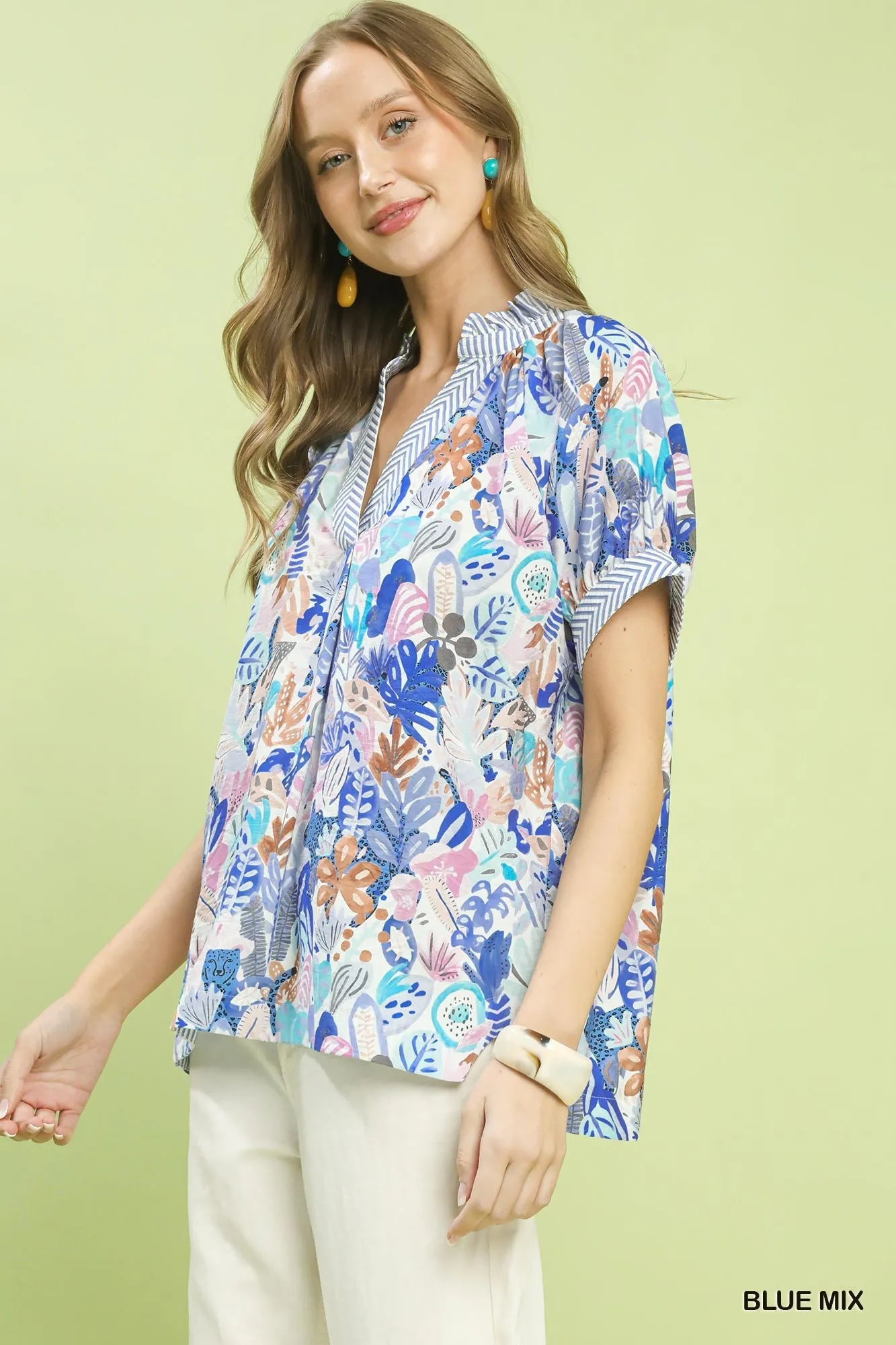 Umgee Mix Boho Printed V-Neck Top sold by Charming Charlie product image thumbnail 2