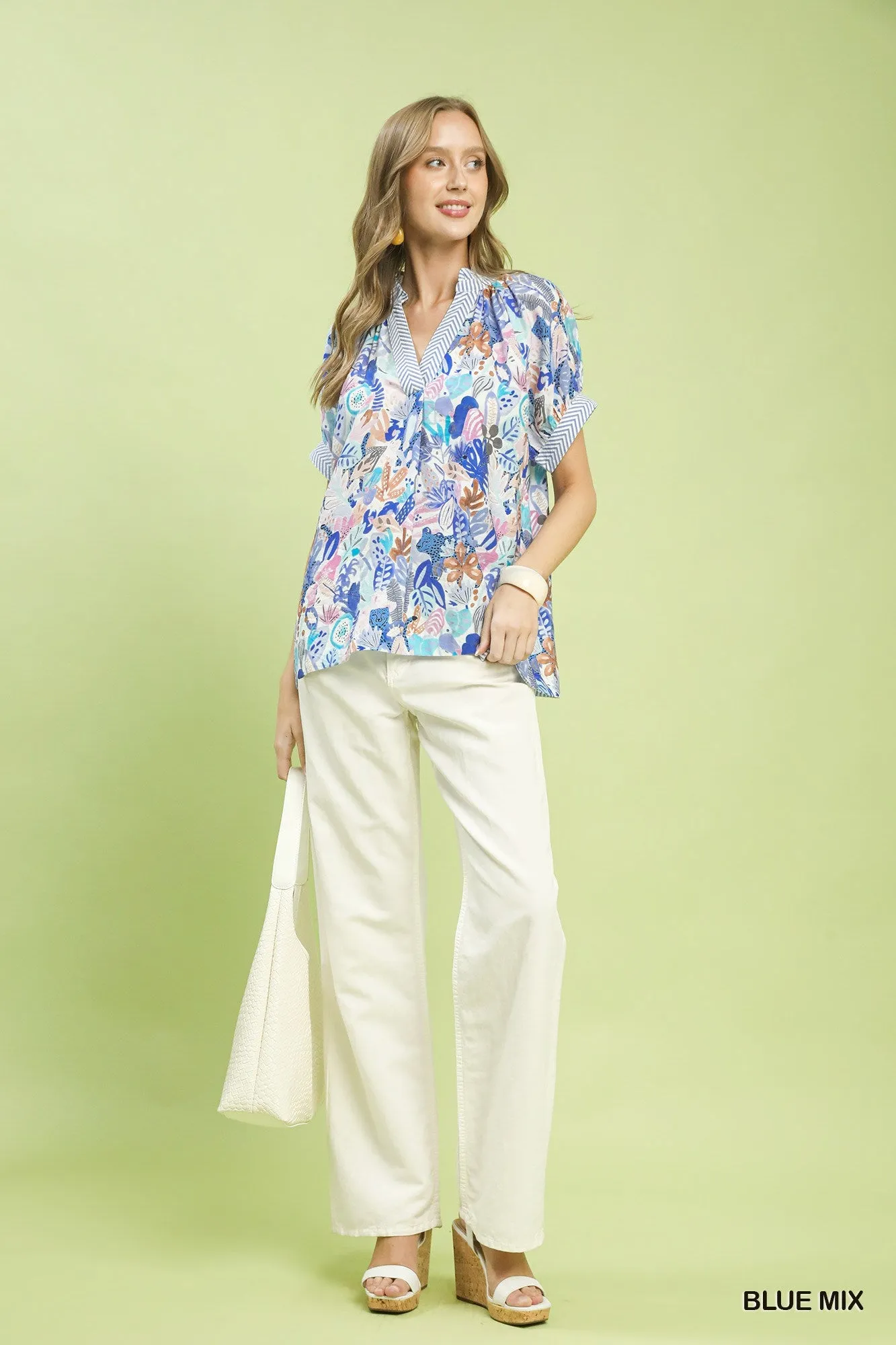 Umgee Mix Boho Printed V-Neck Top sold by Charming Charlie product image thumbnail 4