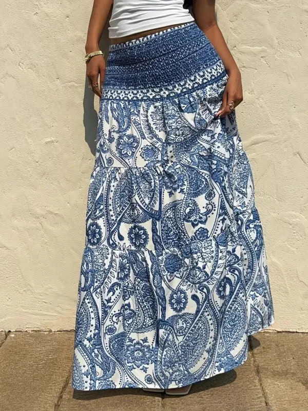 Paisley Print Maxi Skirt made by Trendsi
