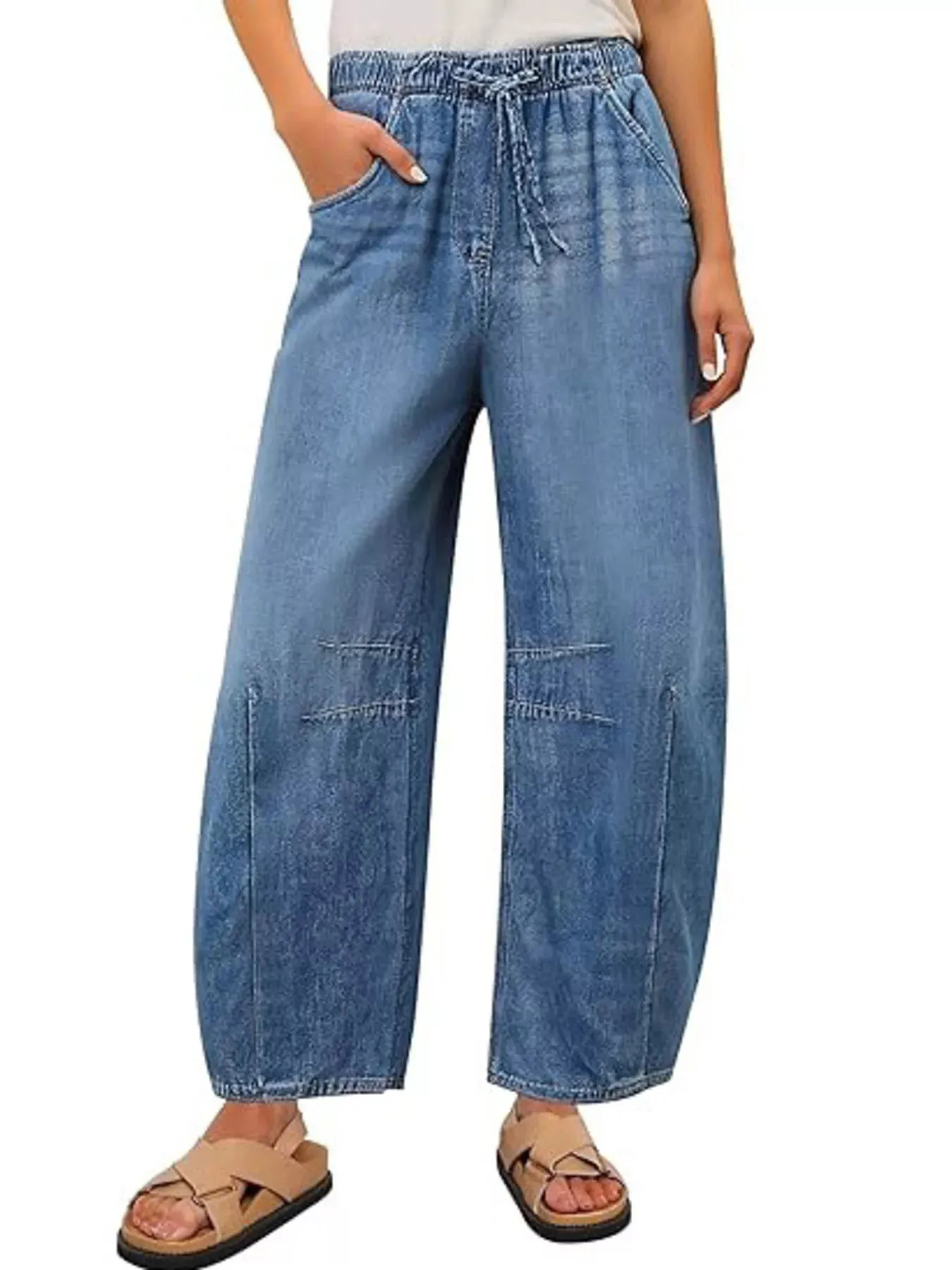 Elastic Waist Wide Leg Jeans sold by Charming Charlie product image thumbnail 5