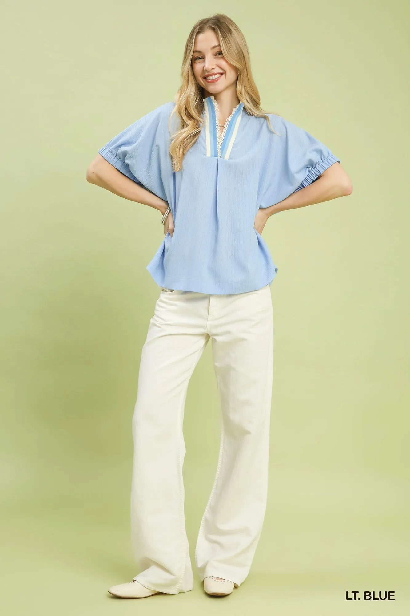 Umgee Textured V-Neck Blouse sold by Charming Charlie product image thumbnail 5