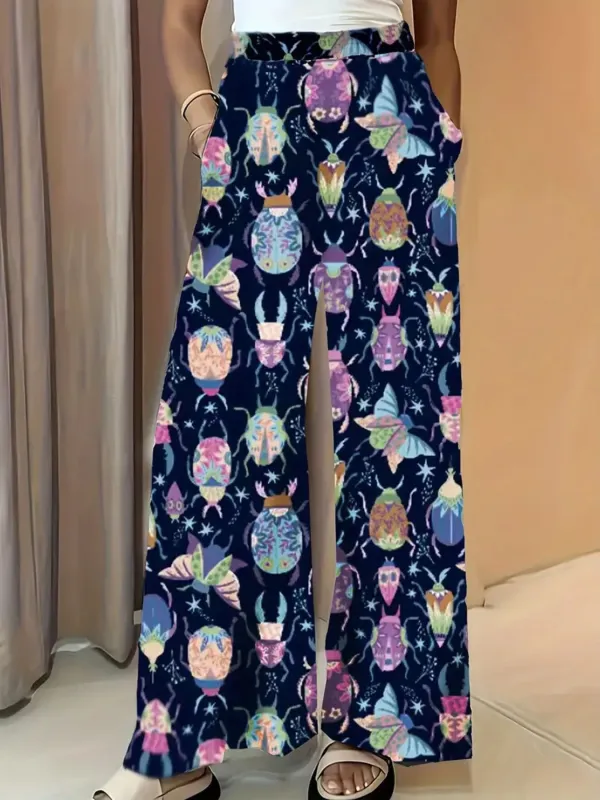 Printed Wide Leg Pants made by Trendsi