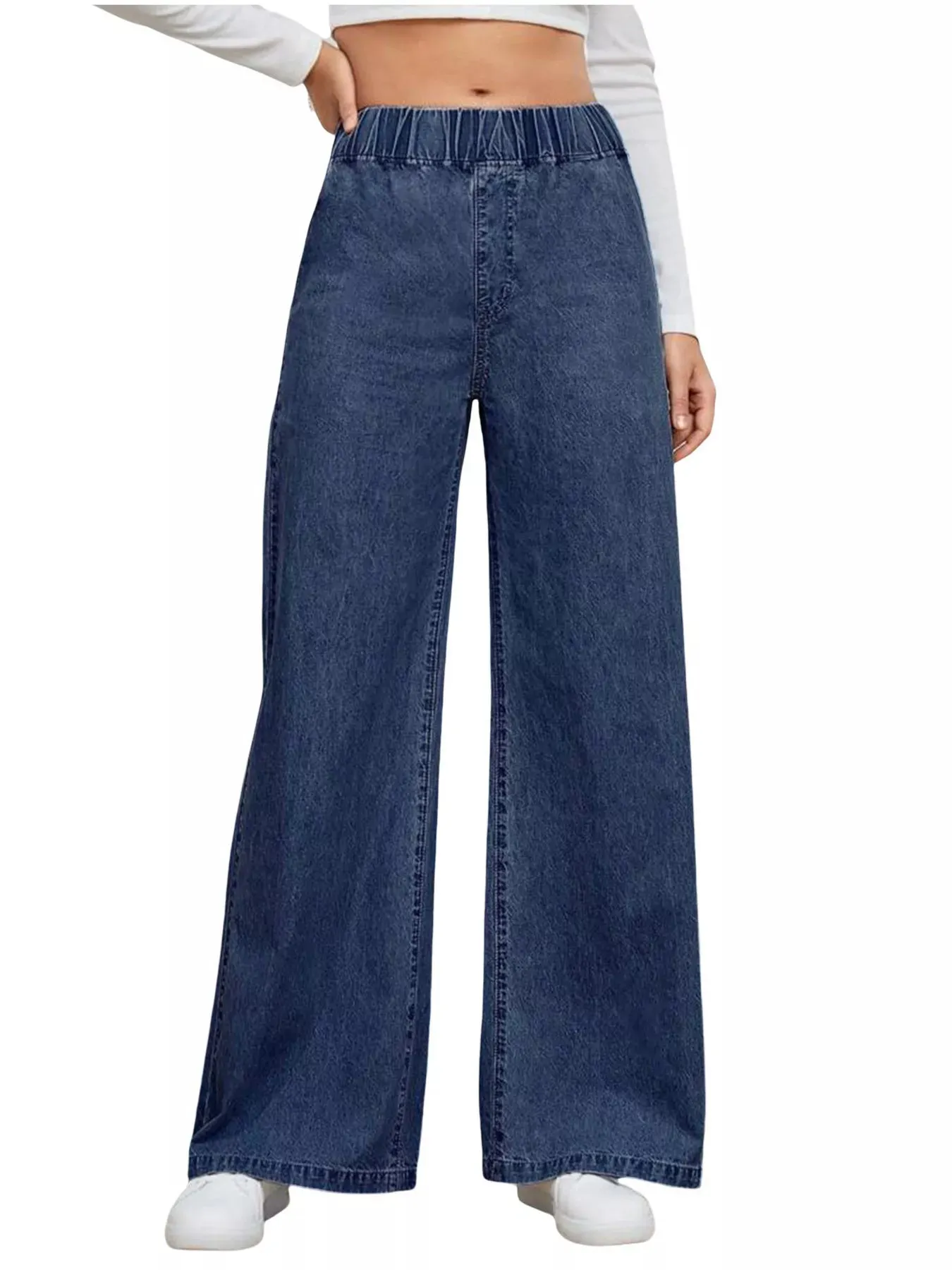 Elastic Waist Wide Leg Jeans sold by Charming Charlie