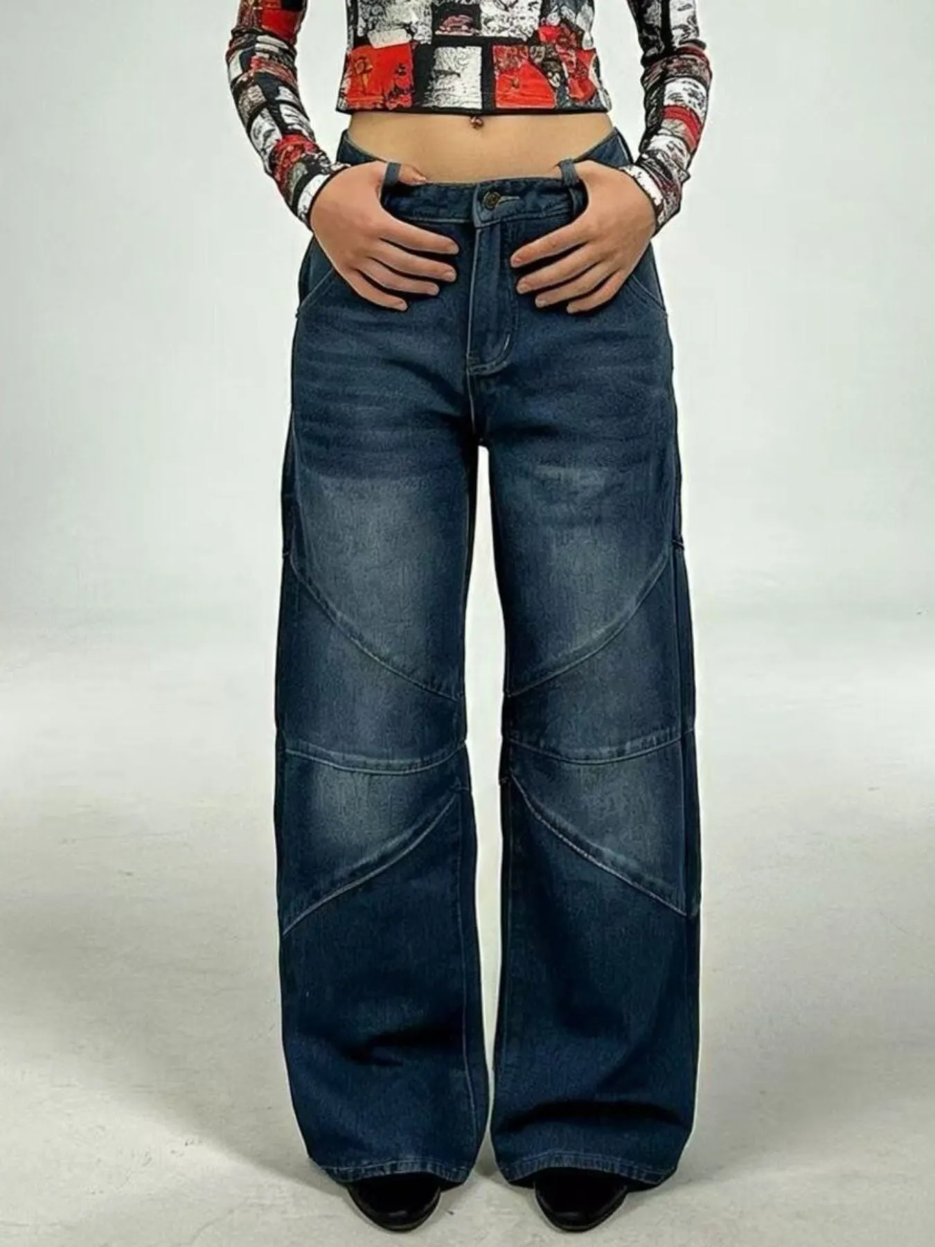 Vintage Wash Wide Leg Jeans sold by Charming Charlie product image thumbnail 2