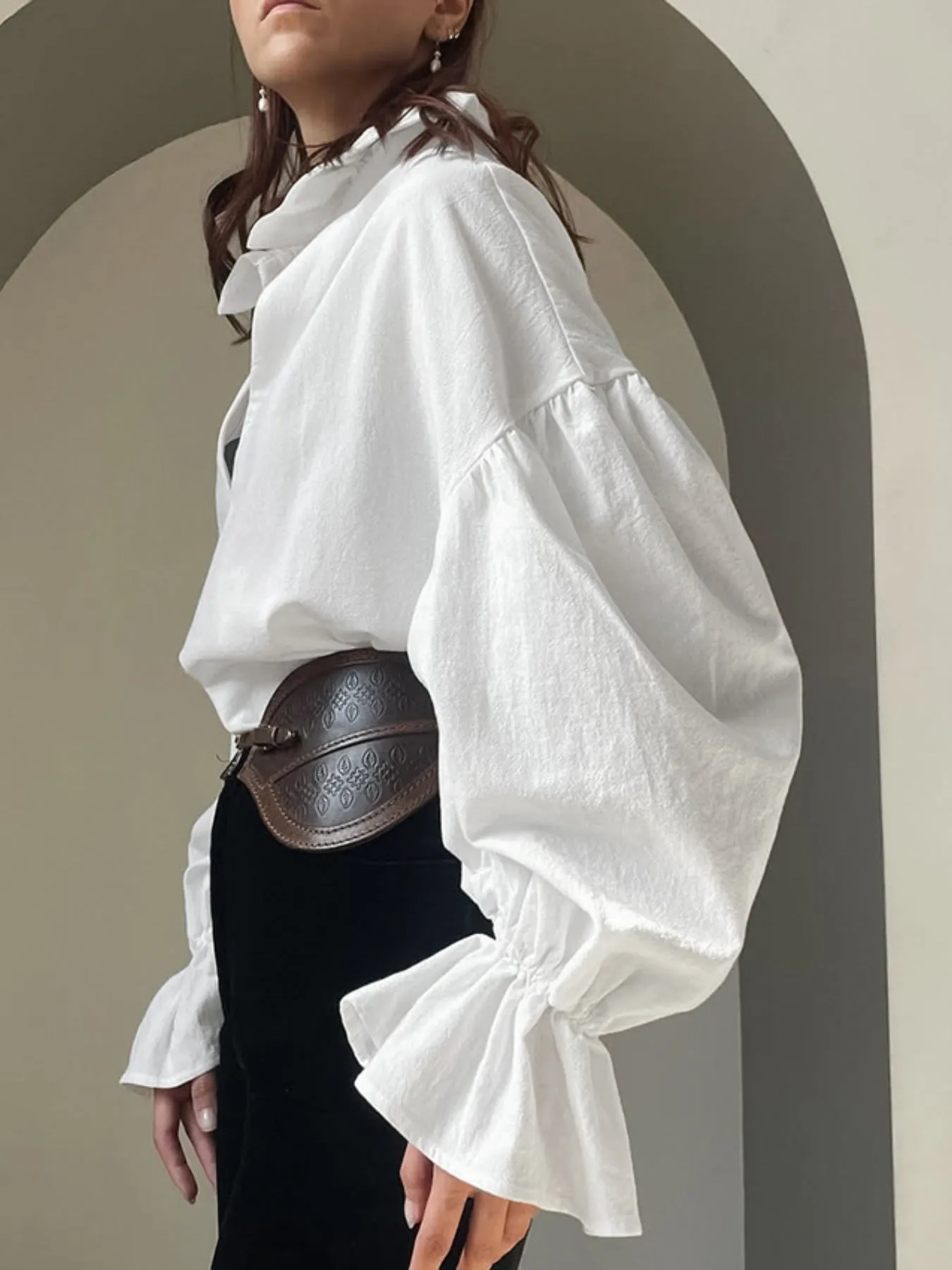 Notched Flounce Sleeve Blouse sold by Charming Charlie product image thumbnail 5