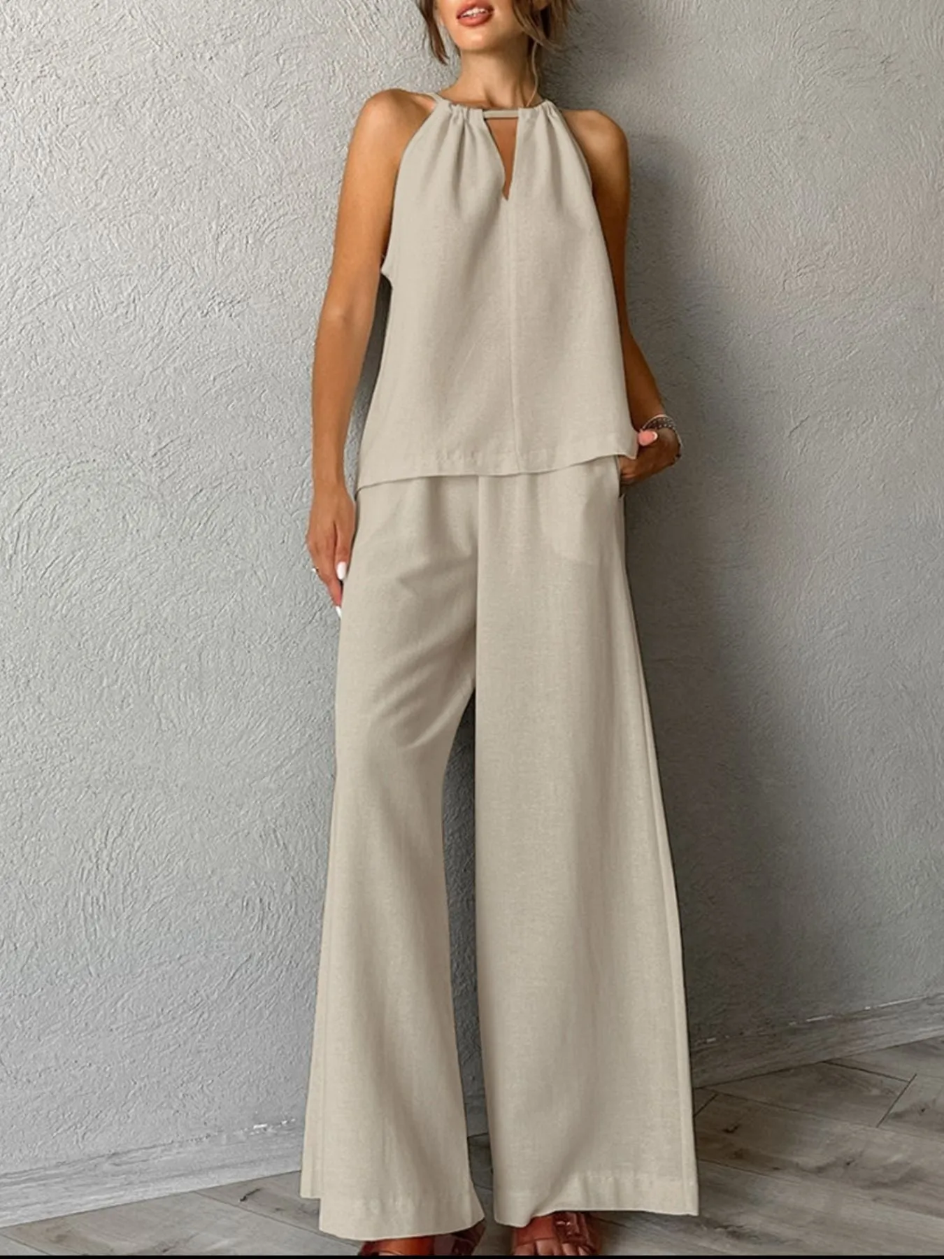 Cutout Tank and Wide Leg Pants Set sold by Charming Charlie product image thumbnail 4