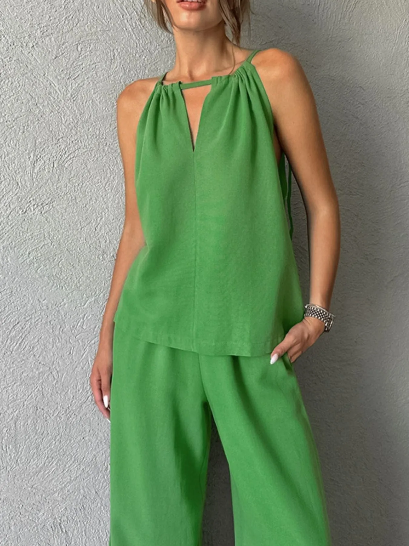 Cutout Tank and Wide Leg Pants Set sold by Charming Charlie product image thumbnail 3