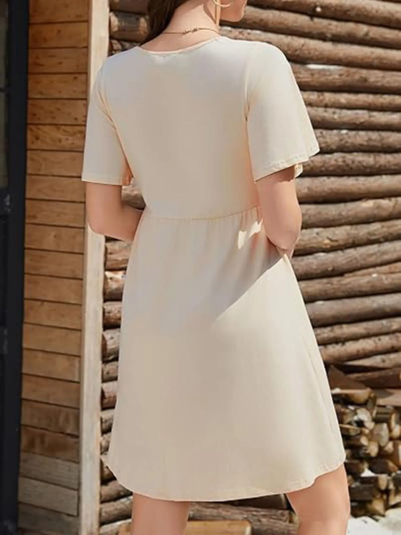 Floral Short Sleeve Flowy Mini Dress sold by Charming Charlie product image thumbnail 4