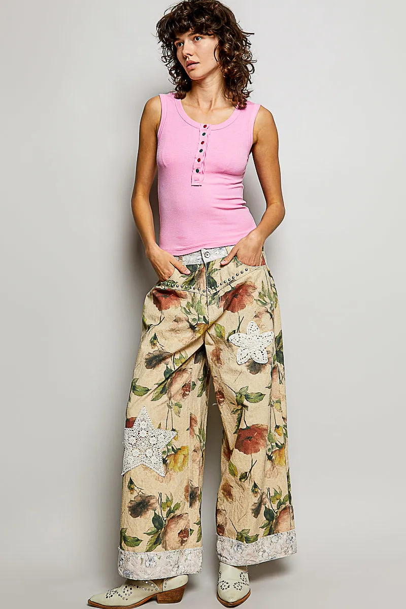 POL Colorful Button Round Neck Ribbed Tank sold by Charming Charlie product image thumbnail 5