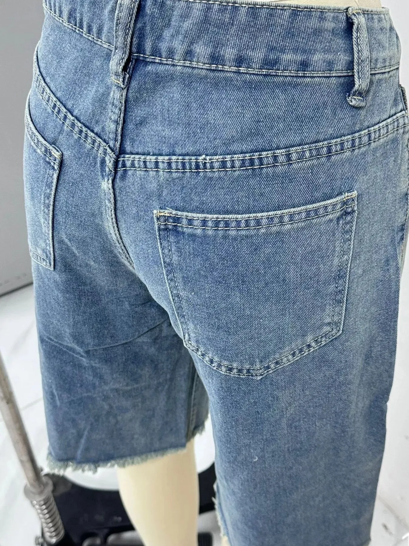 Frayed Hem Relaxed Fit Denim Shorts sold by Charming Charlie product image thumbnail 5