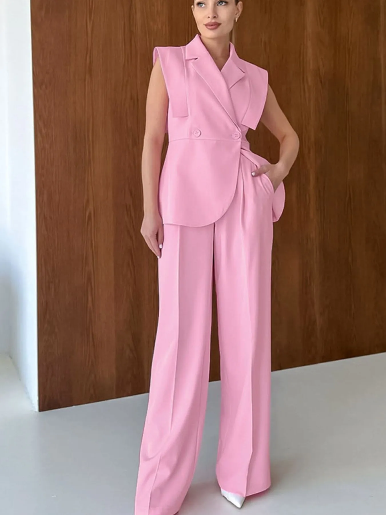 Sleeveless Blazer & Wide Leg Pants Set sold by Charming Charlie product image thumbnail 2