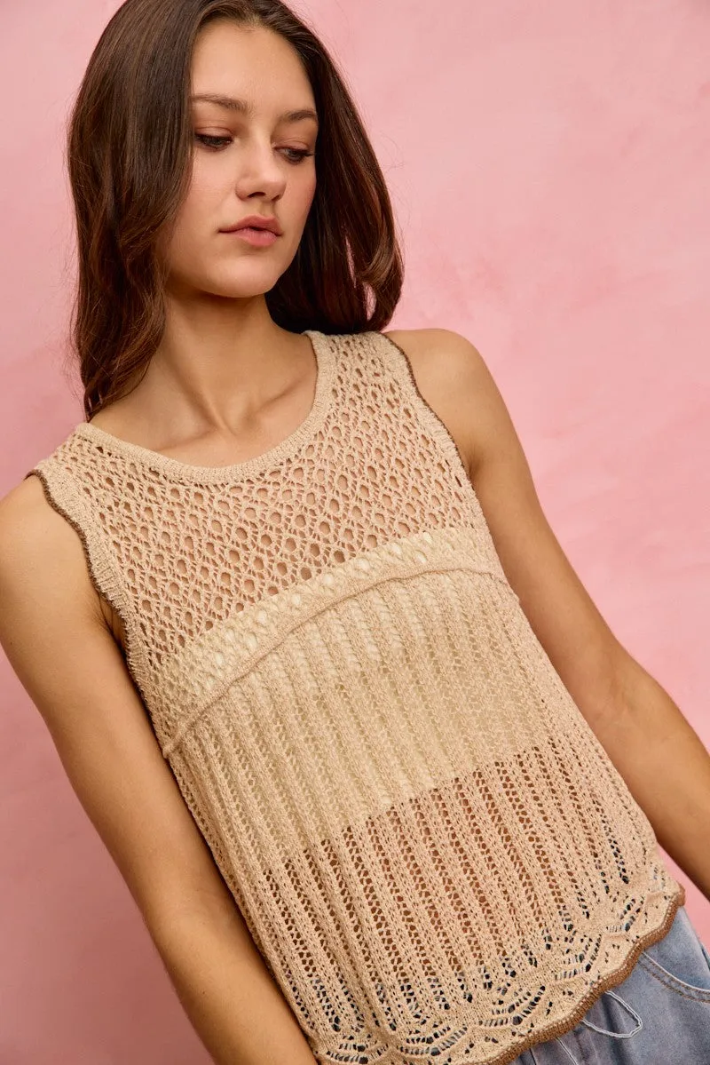 SO ME Crochet Lace Light Weight Sweater Vest sold by Charming Charlie product image thumbnail 3