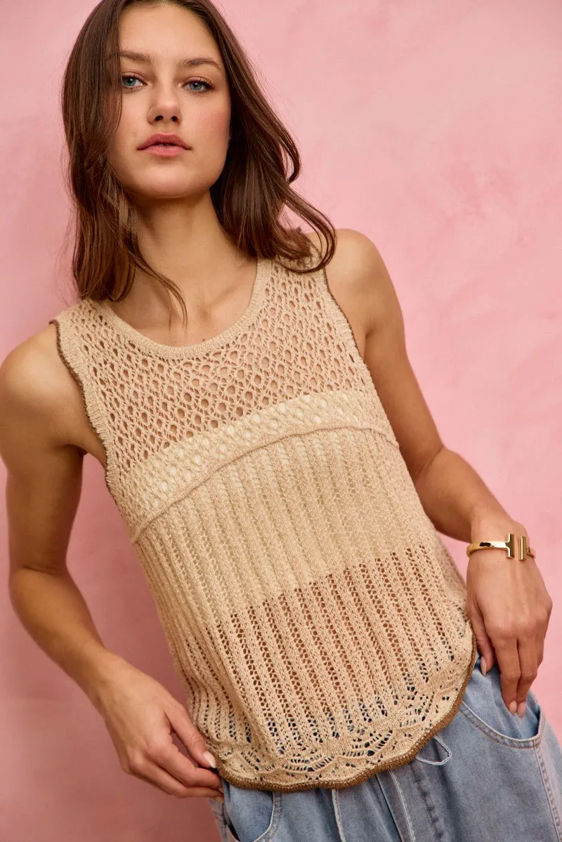 SO ME Crochet Lace Light Weight Sweater Vest sold by Charming Charlie product image thumbnail 5