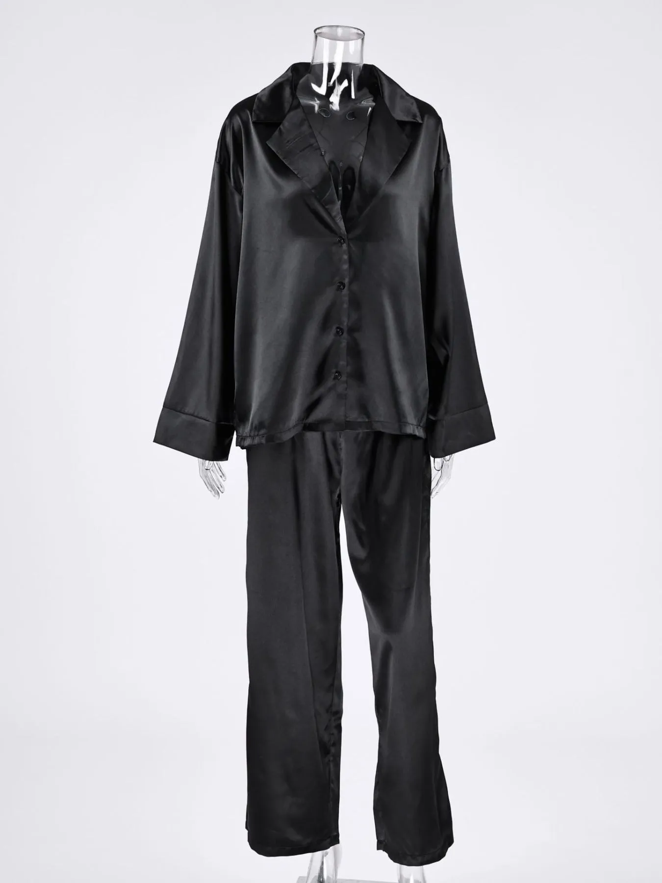 Long Sleeve Top and Wide Leg Pants Lounge Set sold by Charming Charlie product image thumbnail 5