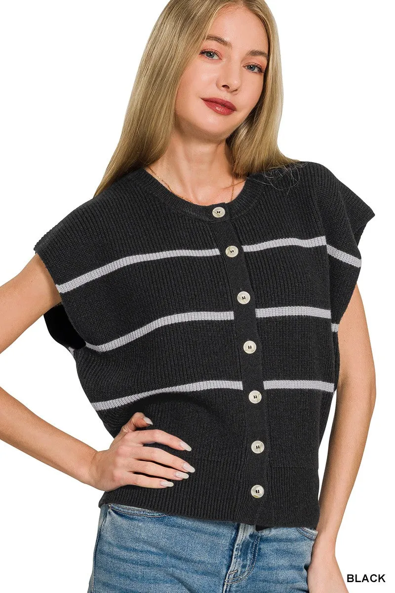 Zenana Striped Viscose Sweater Vest sold by Charming Charlie
