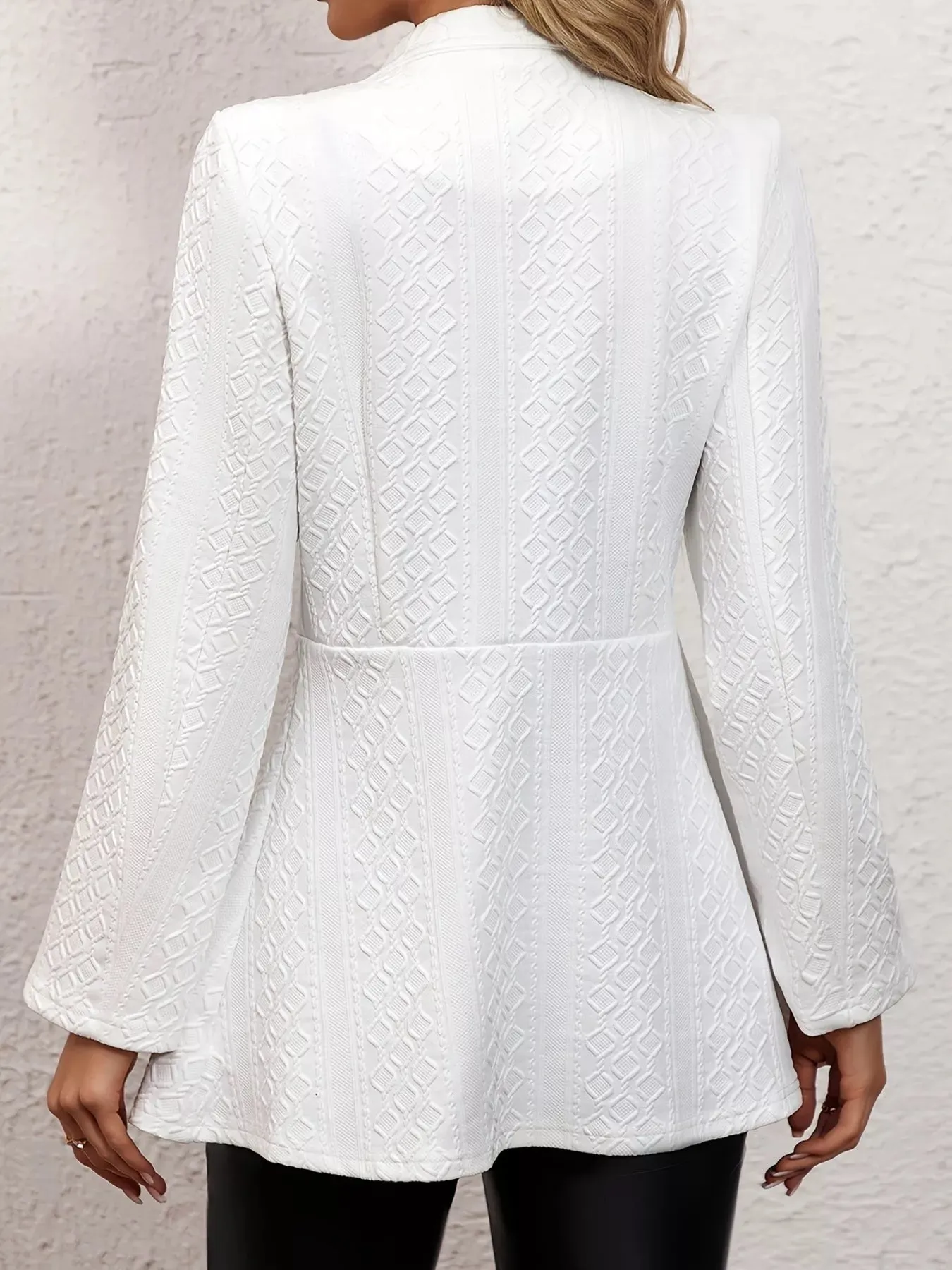 Textured Open Front Slim Fit Blazer sold by Charming Charlie product image thumbnail 5