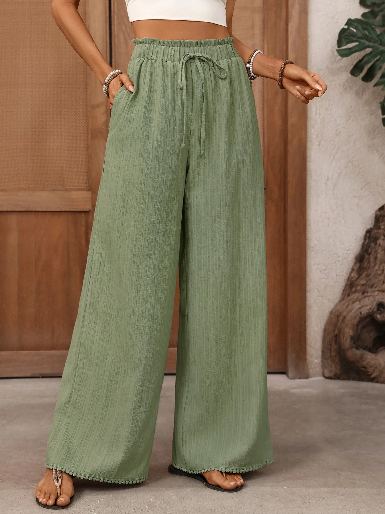 Wide Leg Drawstring Waist Pants sold by Charming Charlie product image thumbnail 4