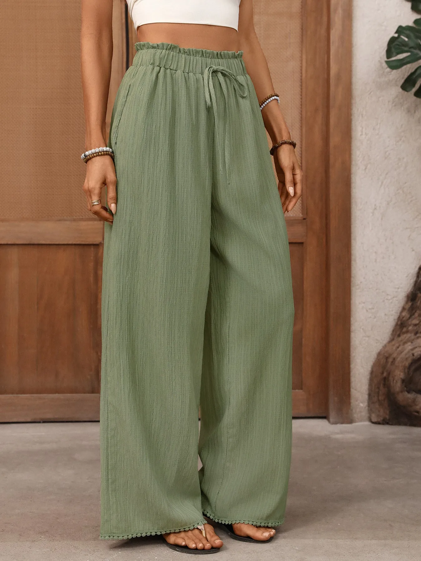 Wide Leg Drawstring Waist Pants sold by Charming Charlie product image thumbnail 2