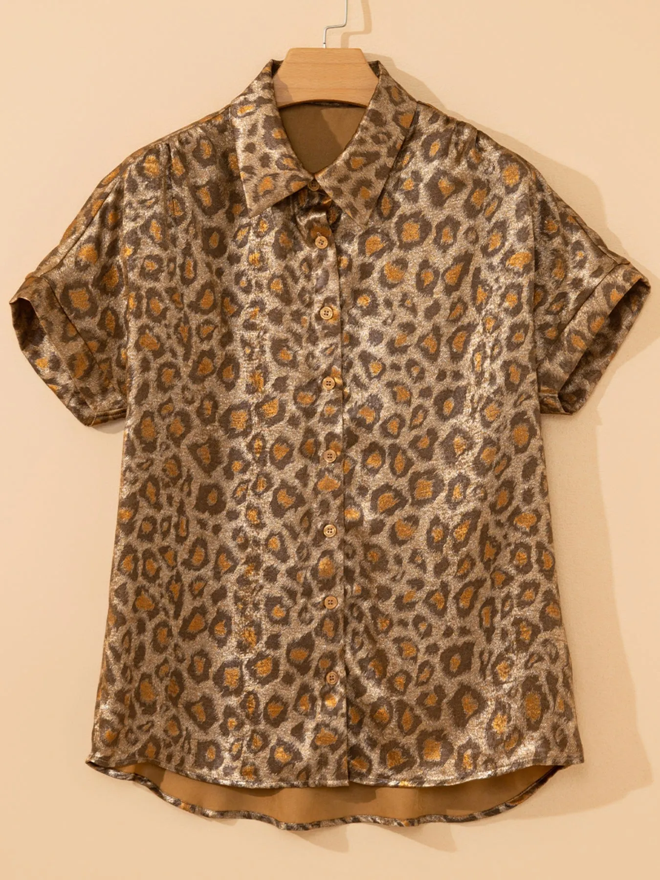 Leopard Print Button-Down Shirt sold by Charming Charlie product image thumbnail 4