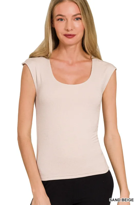 Zenana Double Layered Sleeveless Top made by Trendsi