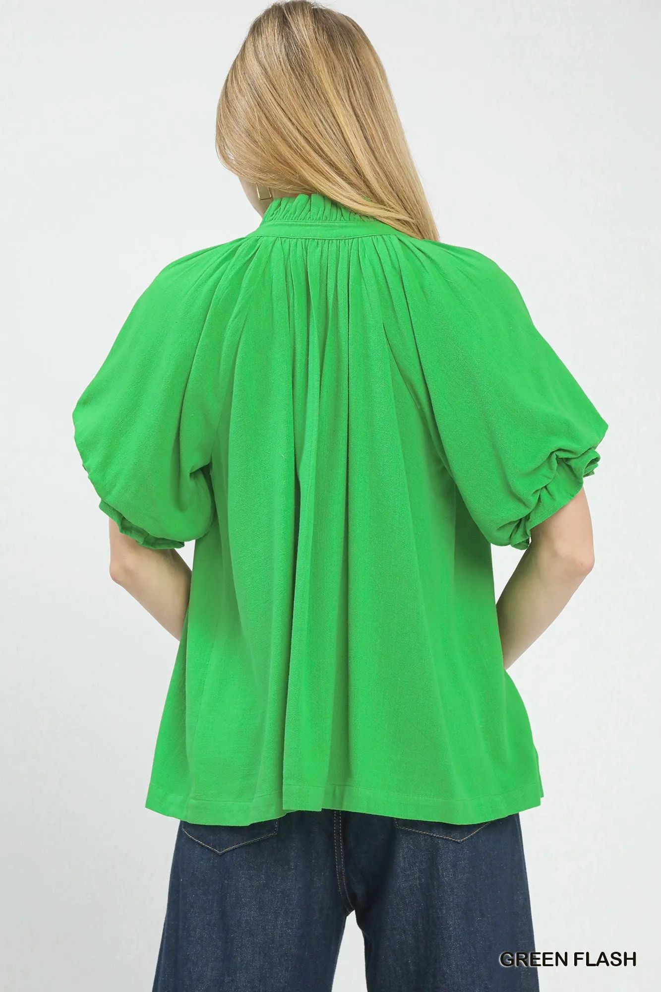 Umgee Linen V-Neck Flutter Sleeve Top sold by Charming Charlie product image thumbnail 3