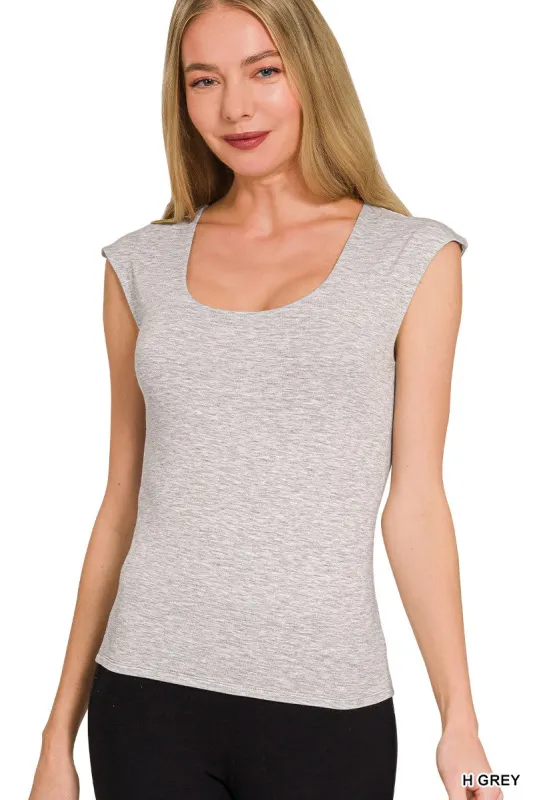 Zenana Double Layered Sleeveless Top sold by Charming Charlie