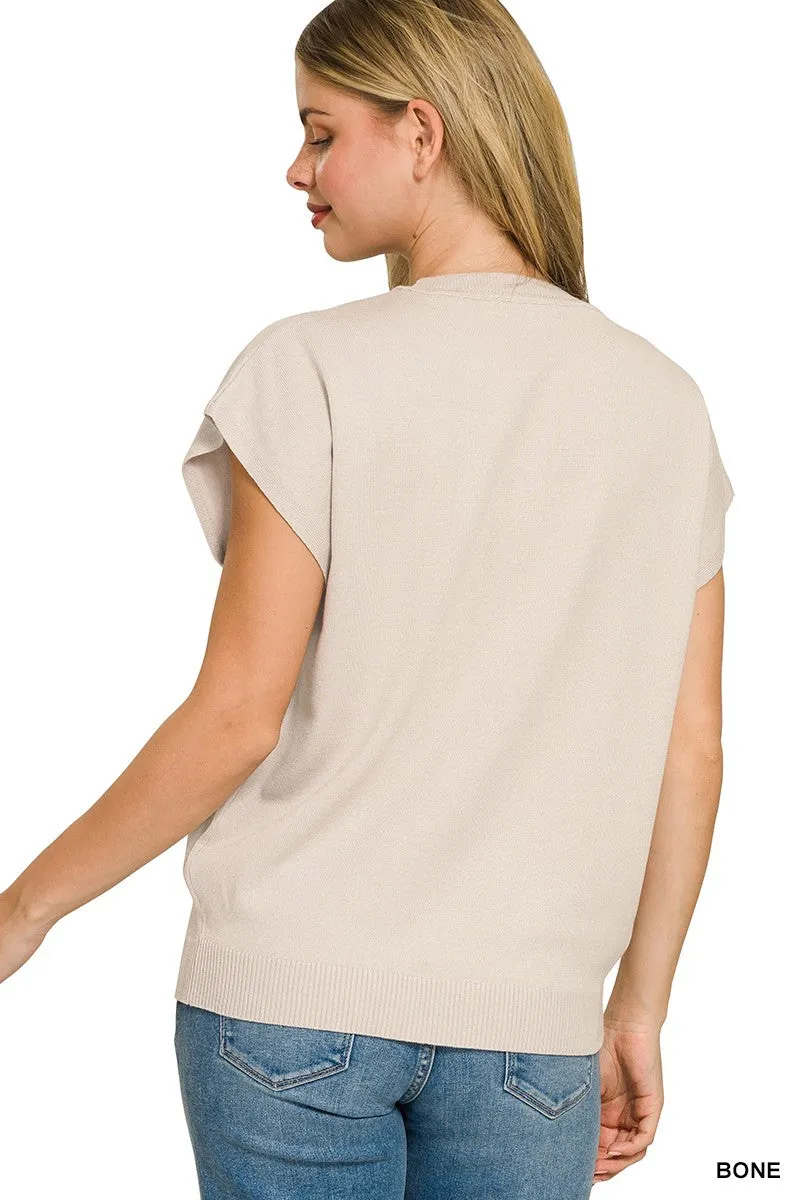 Zenana Viscose Round-neck Short Sleeve Sweater sold by Charming Charlie product image thumbnail 3