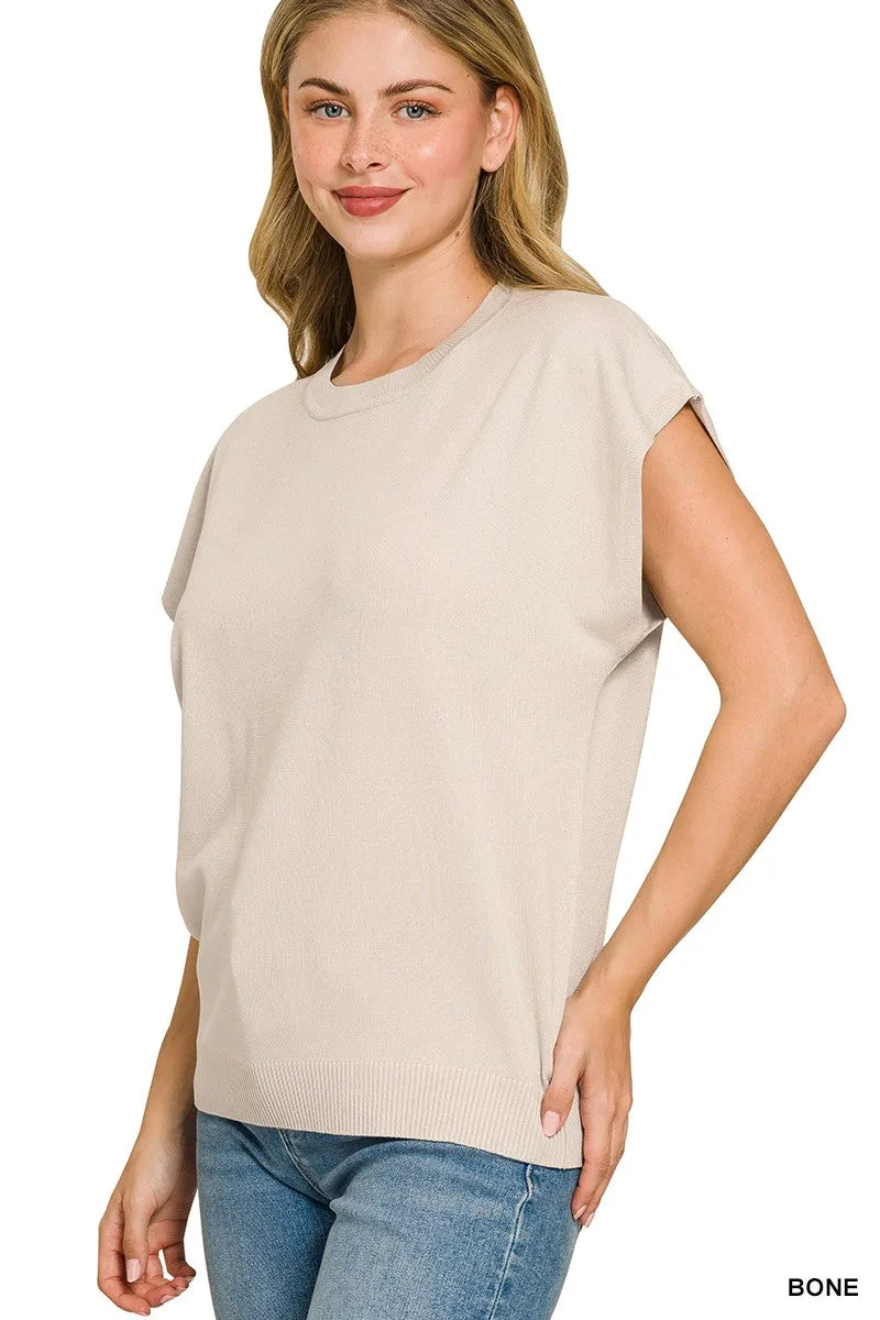 Zenana Viscose Round-neck Short Sleeve Sweater sold by Charming Charlie product image thumbnail 2