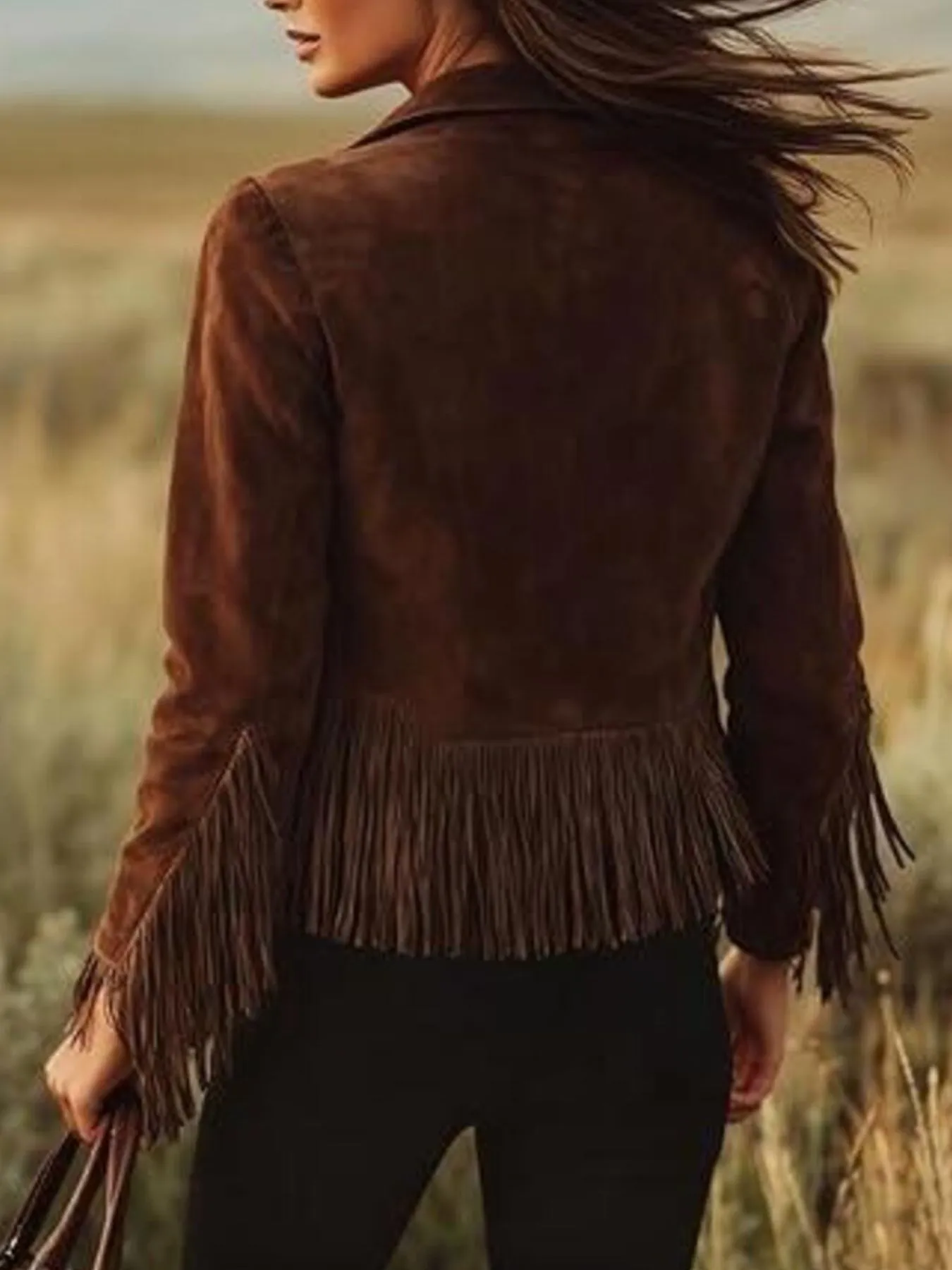 Vintage Suede Fringe Western Jacket sold by Charming Charlie product image thumbnail 4