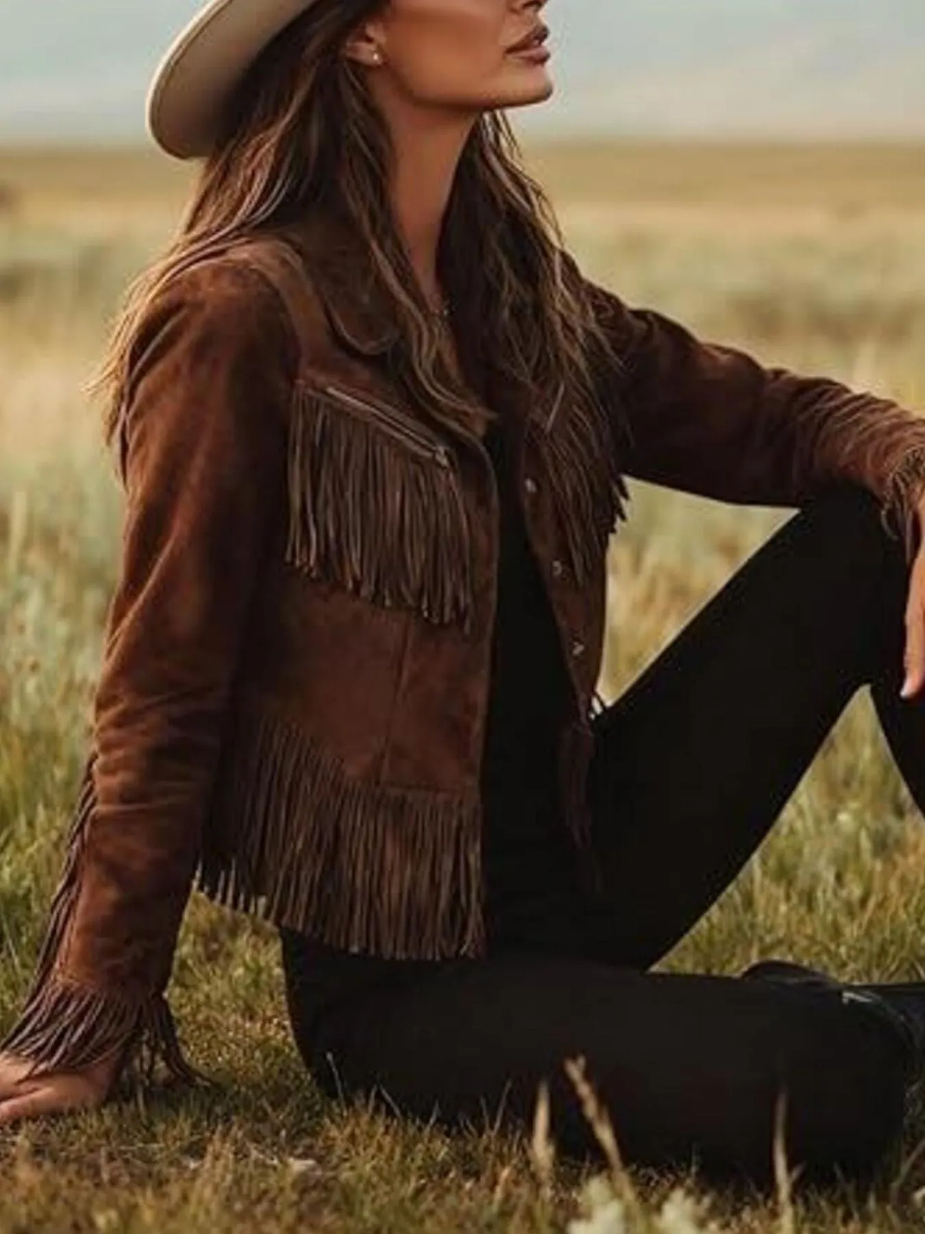 Vintage Suede Fringe Western Jacket sold by Charming Charlie product image thumbnail 3