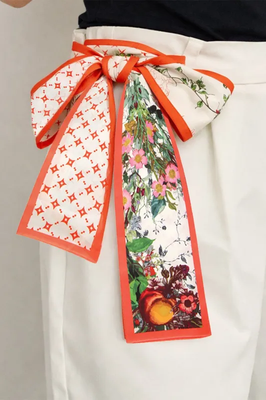 Floral Grid Skinny Scarf made by Do everything in love