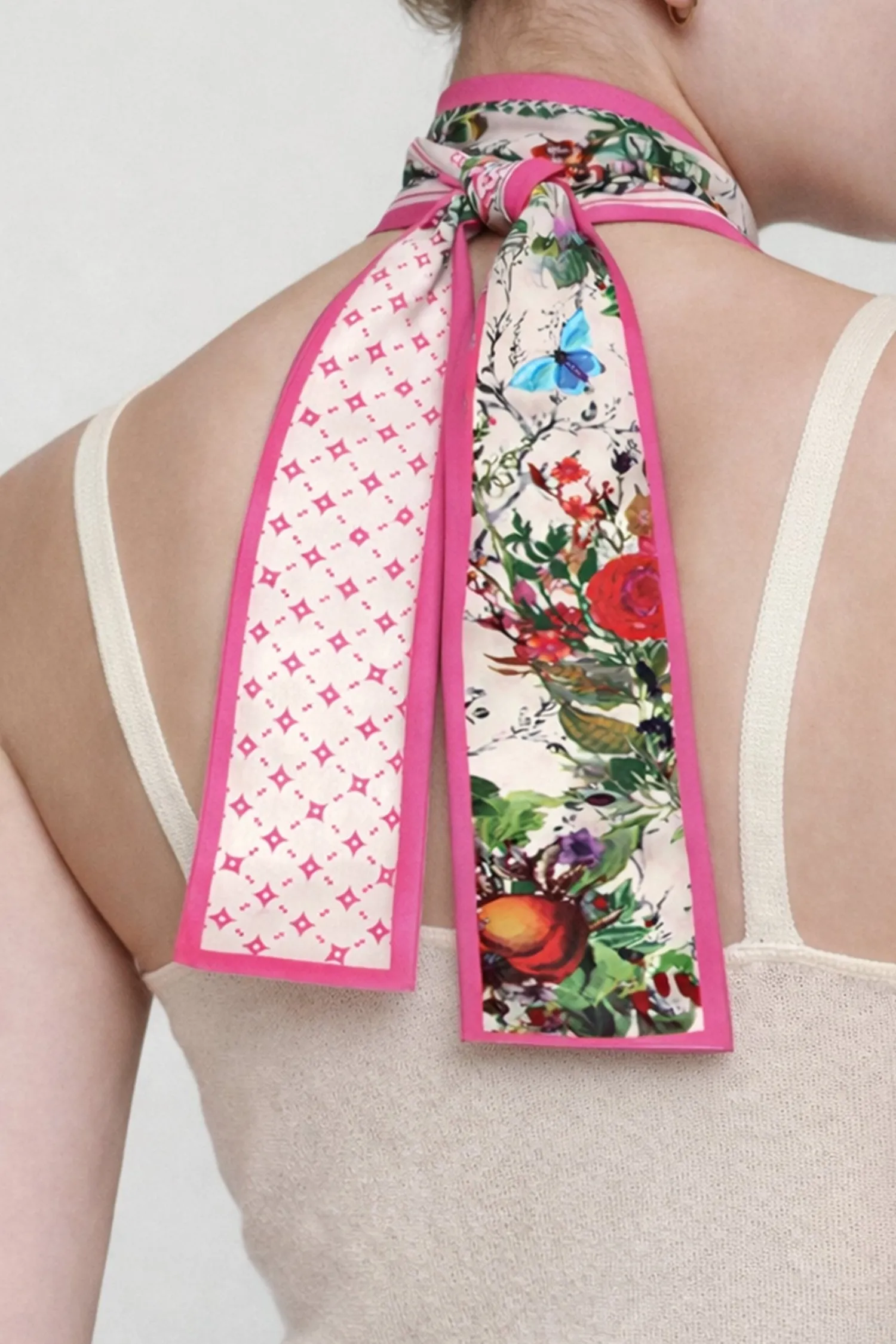 Floral Grid Skinny Scarf sold by Charming Charlie product image thumbnail 5