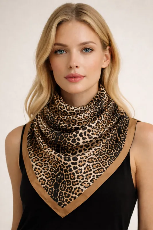 Leopard Print Square Scarf made by Do everything in love