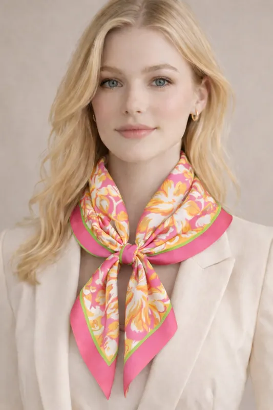 Hawaiian Print Square Scarf made by Do everything in love